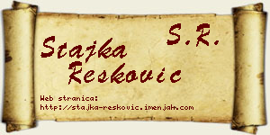 Stajka Resković vizit kartica